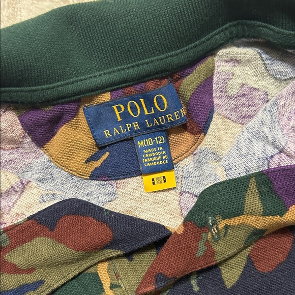 Polo by Ralph Lauren Kids Camouflage Polo - Green and Purple - Picture 3 of 15